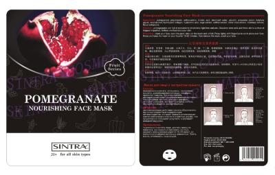 China La máscara facial hidratante natural, hoja de alimentación de la cara de la granada enmascara SG-04 en venta