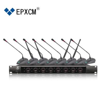 China Fixed Wireless Gooseneck Microphone EPXCM/X-8600 8 Channel UHF Conference Table Microphone for sale