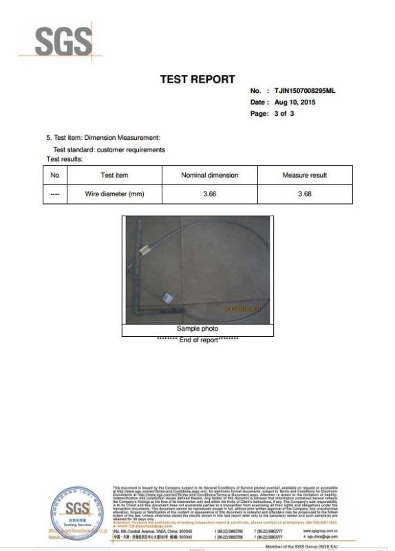 TEST REPORT 3 - Anping County Ankai Hardware & Mesh Products Co.,Ltd