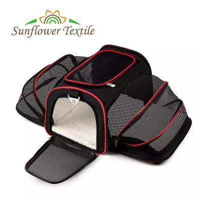 China 46x28x26cm Expandable Soft Foldable Dog Carrier Oxford Cloth Airline Approved for sale