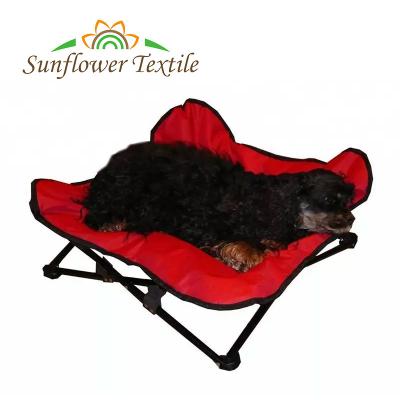 China 90x90x20cm Outdoor Pet Gear 600D PVC Oxford Elevated Folding Metal Dog Cot for sale