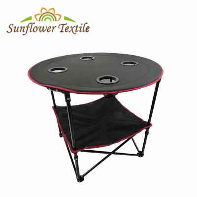 China 4 Mesh Cup Holders Folding Camping Table Polyester with Metal Frame for sale