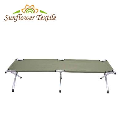 China 190x64x42cm Foldable Camping Bed 600D Oxford Cloth Green Military For Adults for sale