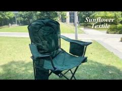 Luxury Support Hard Arm High Back Folding Camping Fishing Lawn Chair with Cooler bag
