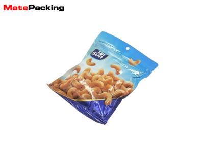 China Three Side Sealed Stand Up Pouches For Food Packaging With Euro Hole Zipper for sale