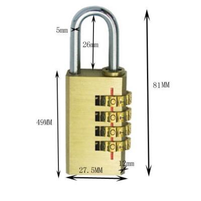 China 4 Digit brass Combination Padlock for sale