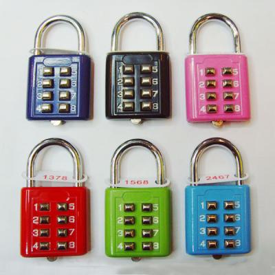 China 8 Slide Button Luggage PadLock fo blind person for sale