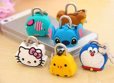 China Fashion Cute Cartoon Lock Animal Padlock Silicone Mini Lock for Diary for sale