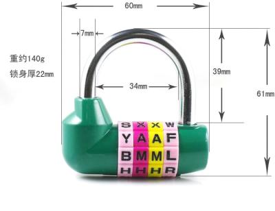Cina Tipo inglese serratura inglese della serratura a combinazione U della lettera di 4 Digital della lettera della serratura antifurto di codice in vendita