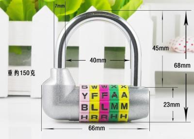 Cina La parola d'ordine inglese della lettera di 5 Digital chiude il portone a chiave 5 D della palestra della serratura a combinazione dell'alfabeto inglese di DIY in vendita