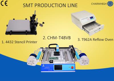 China 4432 Stencil Printer SMT Line Machine CHMT48VB Table Top Pick And Place T962A Reflow Oven for sale