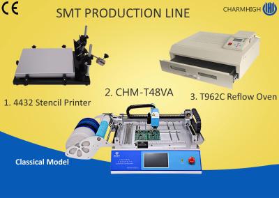 China Desktop SMT Production Line Pick Place , Stencil Printing Machine T962C Reflow Oven PCB Assembly Line for sale