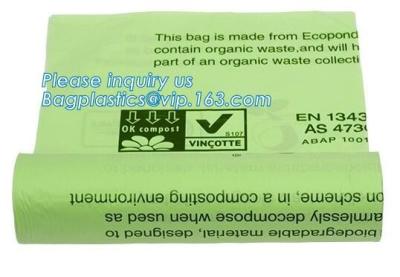 China China biodegradable compostable plastic trash bag on roll, 100% COMPOSTABLE PLASTIC T-SHIRT BAG- ITALY MARKETS for sale