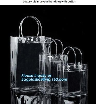 China Customized PP/PVC/PETclear plastic gift bag, Reusable Single bottle wine bag Pvc wine bottle gift bag, plastic transpare for sale