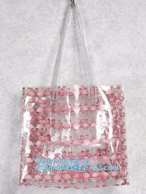 China Summer Beach Bag Pvc Clear Transparent Purse Knitting Small Shoulder Bags Designer Jelly Bag, Handbag Fashion Shoulder B for sale