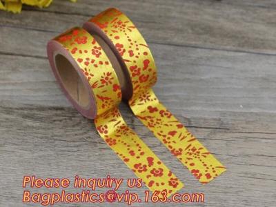 China foil tape custom printed decorative washi foil tape,Assorted Designs Christmas Washi Masking Tape,Logo Printed Gold Foil for sale
