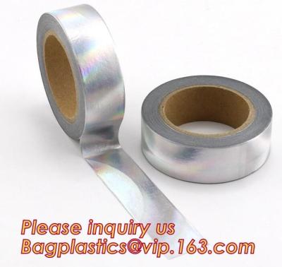 China foil washi tape holographic foil washi tape,Gold Laser Decorative Reflective Customized Washi Tape,Decorative Adhesive T for sale