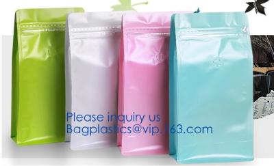 China Easy Tear Zipper Top Coffee Stand Up Foil slider Bag Side Gusset Bags Square Block Flat Bottom ziplock Pouch for sale