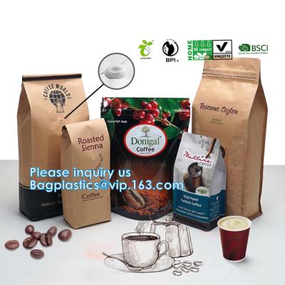 China Matt Black Ziplock Food Packing Custom Printed Flat Box Bottom Coffee Packaging Bag Wholesale With Valve for sale