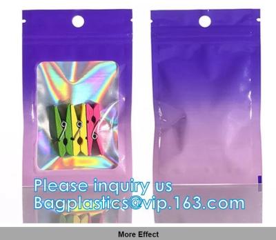 China Gradient Color Laser Jewelry Sealed Ziplock Packing Bag, Mobile Phone Case, Acne Patch Cosmetic pouch bags for sale