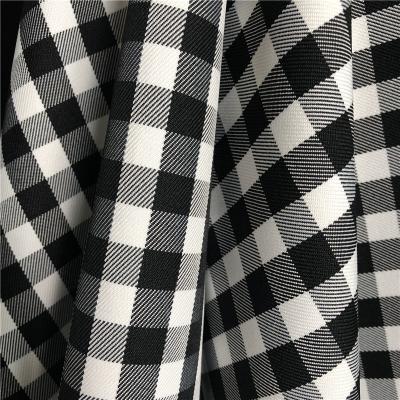 China TWILL 300D Polyester Yarn Dyed Woven Black And White Check Fabric Twill Cloth 57/58 for sale