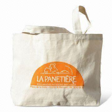 China Natural 8OZ Organic Cotton Bags for Shopping , Embroider Printing for sale