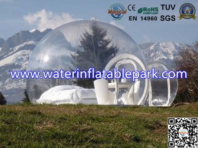 China 1.0mm Clear PVC Inflatable Lawn Bubble Tent For Family Rest Sleep for sale