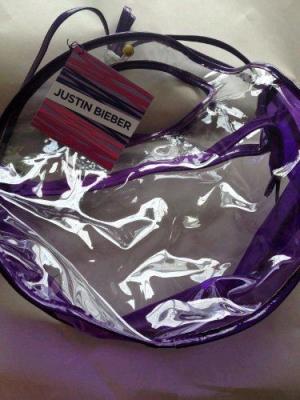China Justin Bieber Promotional Girlfriend Clear Purple Satchel Bag 15x10x5 NEW-clear PVC bag for sale