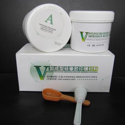 China Addition Silicone Impression Material Dental Putty Vinylpoly Siloxane Hydrophilic Firmer Set Type 0 for sale