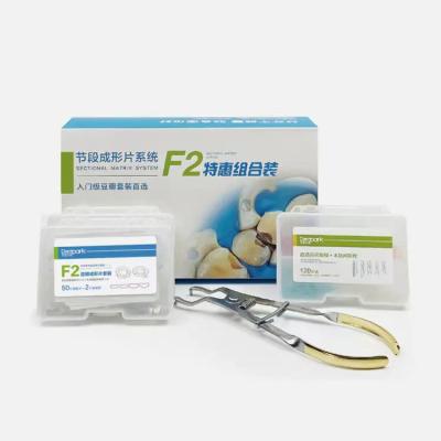 China Dental Sectional Matrix System F2 Autoclavable includes Sectional Matrix Bands M2 + Resin Clamping Ring R3 for sale