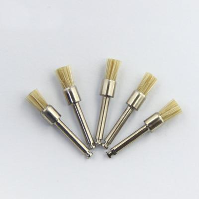 China Nylon Dental Prophy Brush Polisher White Color Hard Flat Head Pen Shape for sale