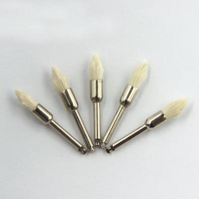 China Oral Prophylaxis Dental Prophy Brush Polishing Soft Goat Hair White Tapered Pointed for sale