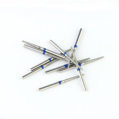 China TF Series Flat Cone Taper Head Dental FG Diamond Bur Grinding Tools With Electroplated SS Handle zu verkaufen