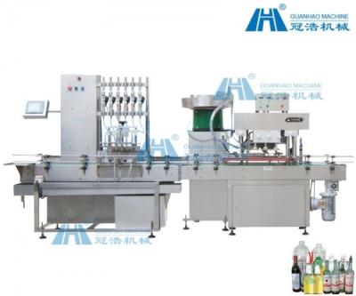 China Self Flow Type Linear Weighing Auto Bottle Filling Machine For Lactic Acid / Soy Sauce for sale