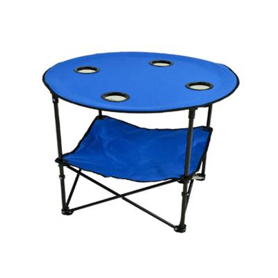 China Easy Transport Folding Table, Polyester with Metal Frame, 4 Mesh Cup Holders, Compact and Convenient Carry Case Included for sale