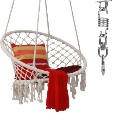 China Modern Hanging Chair Swing with Hardware Kit Durable 100% Cotton Rope Macrame Swing Chair for sale
