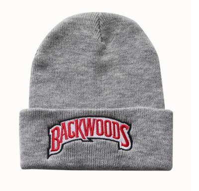 China 100% Acrylic Backwoods Warm Woolen Ladies Cap Embroidery Knitted Hip Hop Beanie Hat for sale