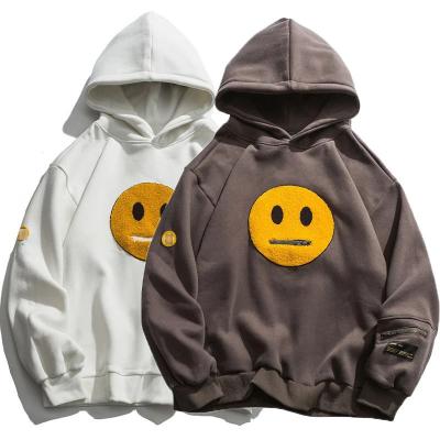 Китай Hoodies спортивной команды заплатки застегивают на молнию пуловер ватки стороны улыбки кармана продается