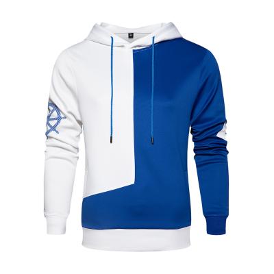 China Men'S 2 Contrast Color Leisure Cozy Athletic Pullover Hoodie With Kangaroo Pockets for sale