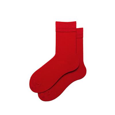 China Retro Lady Cotton Loose Plain Coloured Socks Solid Color Tube for sale