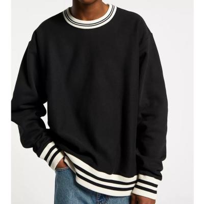 China Cotton French Terry Fleece Plain Crew Neck Sweatshirt Crop Oversize Anti Wrinkle for sale