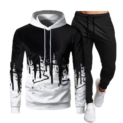 China ODM Men Tracksuit Set Sportswear Hooded And Pant Pullover Two Piece for sale