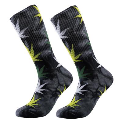 China Tie Dye Maple Leaf Tide Socks High Ankle Spring And Summer for sale
