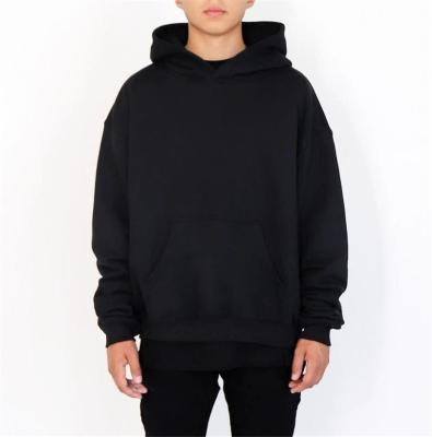 China Blank Thick Unisex Plain Hoodies 100% Cotton Oversized Pullover Streetwear for sale