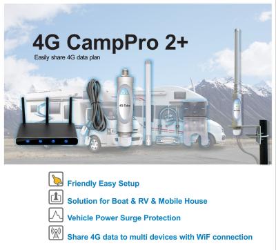 China Campro LTE 4G Signal Amplifier , Universal WiFi Range Extender Kit For Caravan for sale