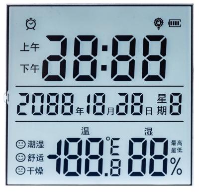 China Display LCD con fondo blanco con pantalla de calendario electrónico en venta