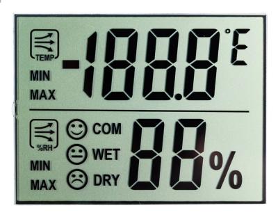 China Temperature Humidity Tester TN LCD Display Positive Reflective 7 Segment LCD Display for sale
