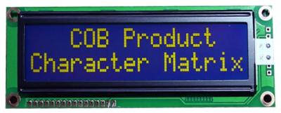 China 16*2 Character LCD Display Blue Background ODM COB Monochrome LCD Module for sale