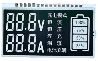 China Customized Voltmeter LCD Display 6 O′Clock Segment LCD Display for sale