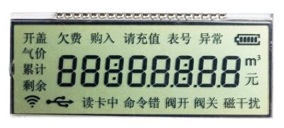 China 20 Pin Positive Reflective HTN LCD Display Customized Water Meter Display for sale